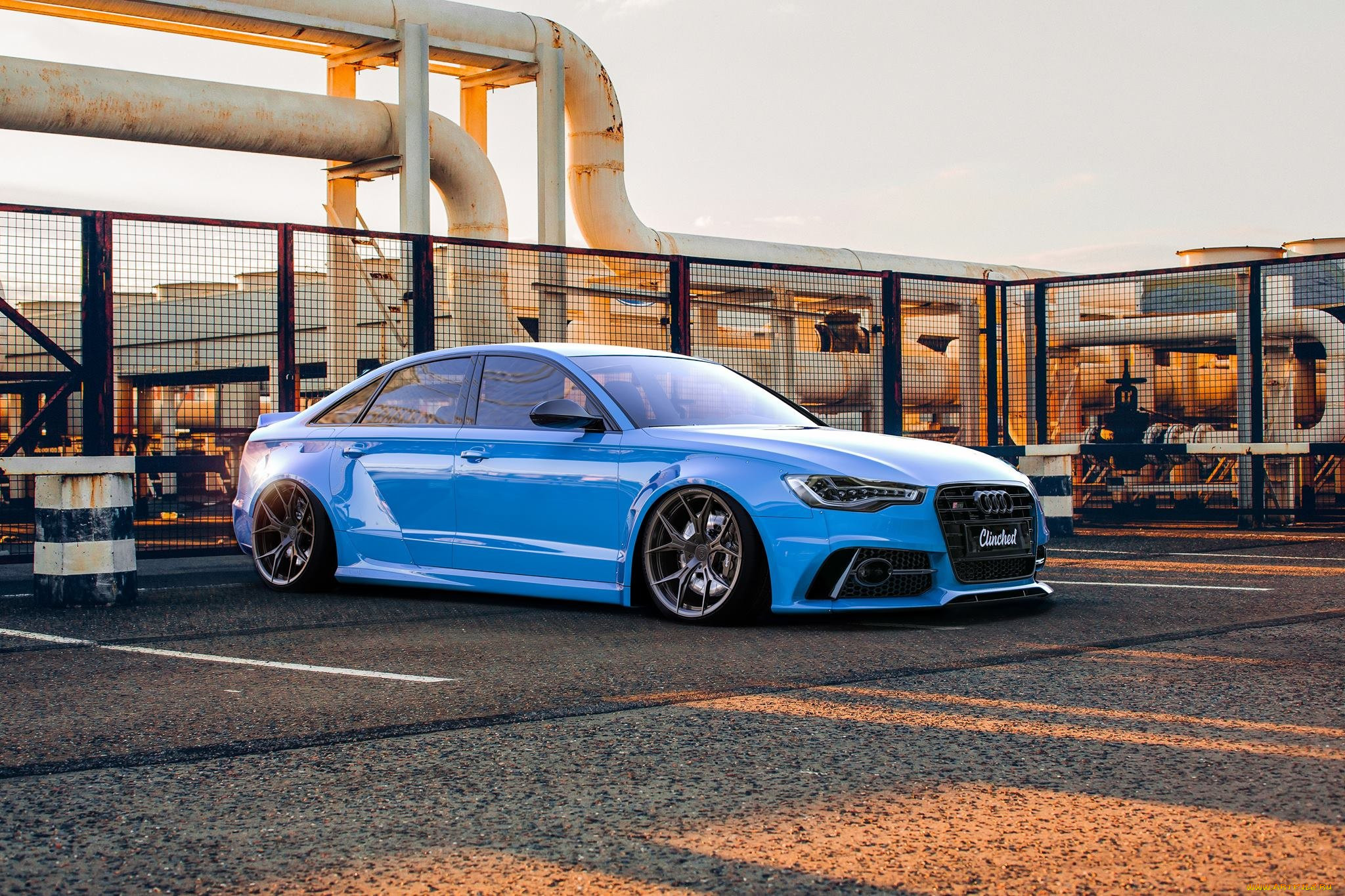 audi s6, , audi, s6, tuning, blue, stance